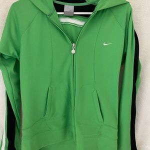Nike Women's Vibrant Green Zip-Up Hoodie and sweat pants